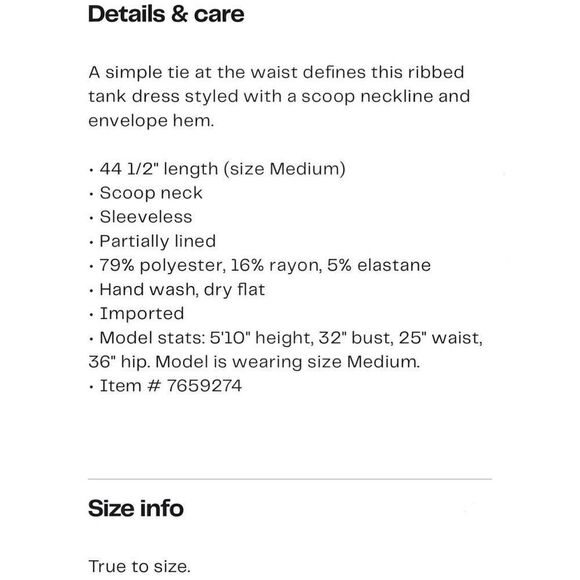 Lush | Side Tie Varigated Rib Tank Dress - Picture 8 of 8